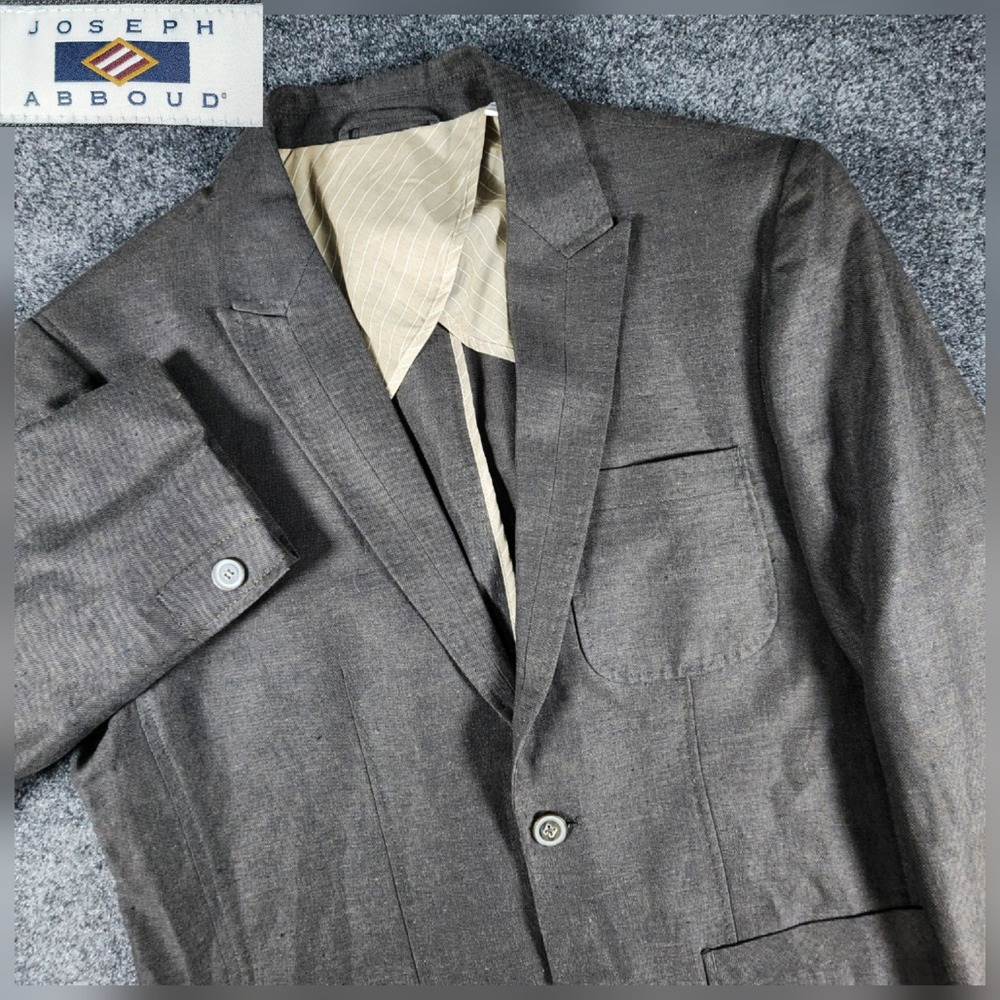 Joseph Abboud Sport Coat Mens Small 40S Brown Cotton Linen Blend Blazer